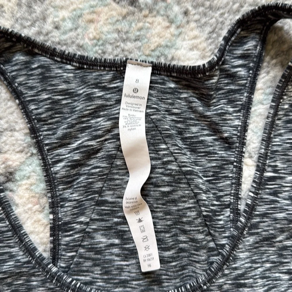 Lululemon Black and White Marled Tank Top